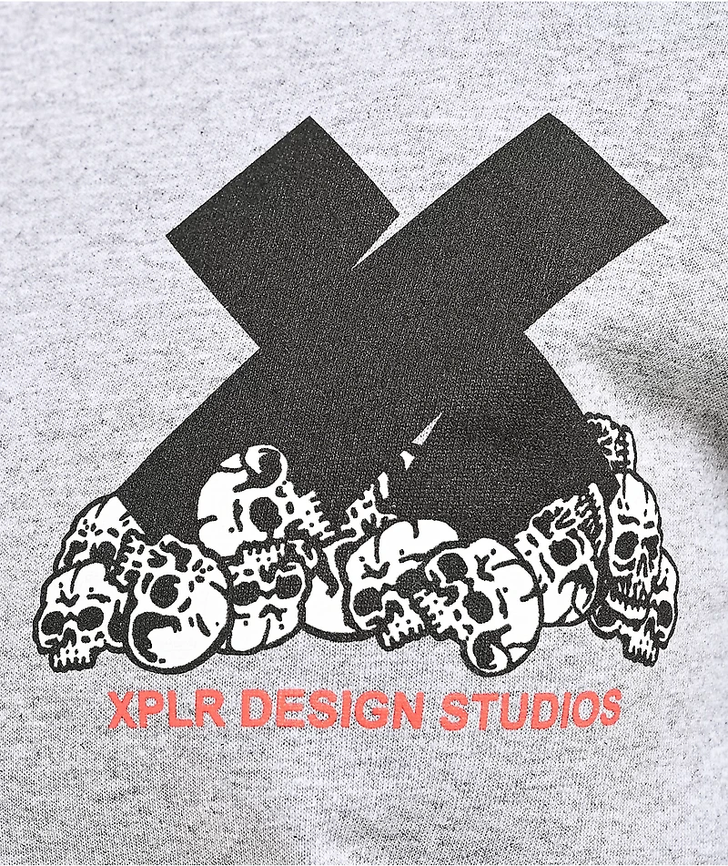 XPLR Bones Grey Long Sleeve T-Shirt