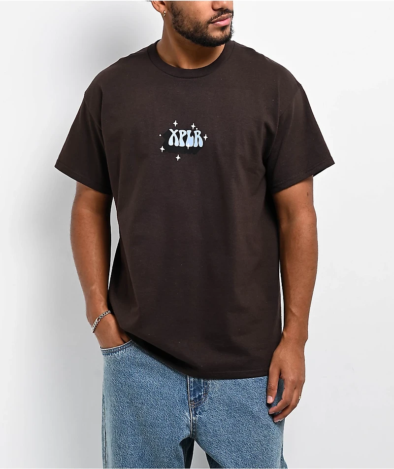 XPLR Currently Fighting Demons Crystal Ball Dark Brown T-Shirt