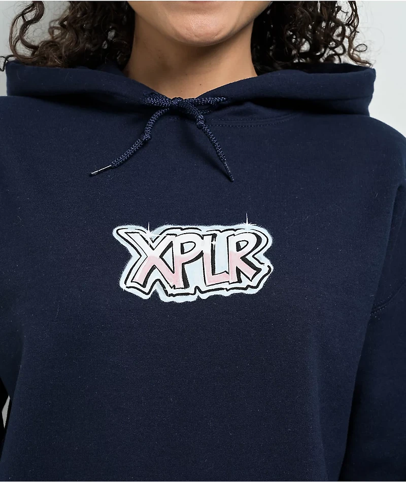 XPLR Ghost Graffiti Navy Hoodie