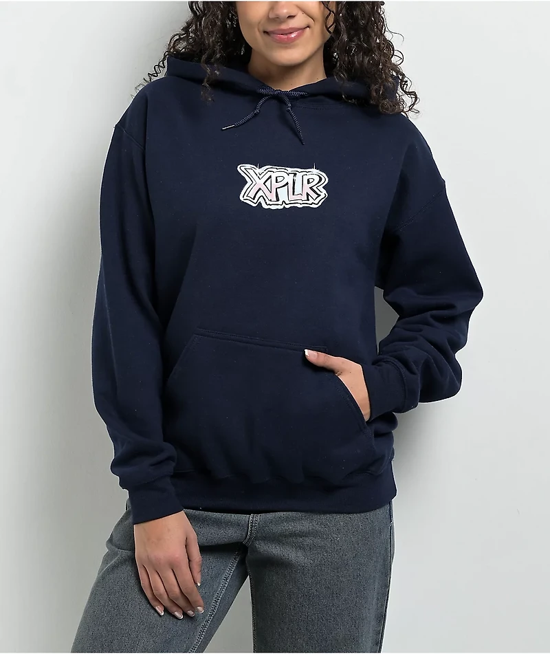 XPLR Ghost Graffiti Navy Hoodie