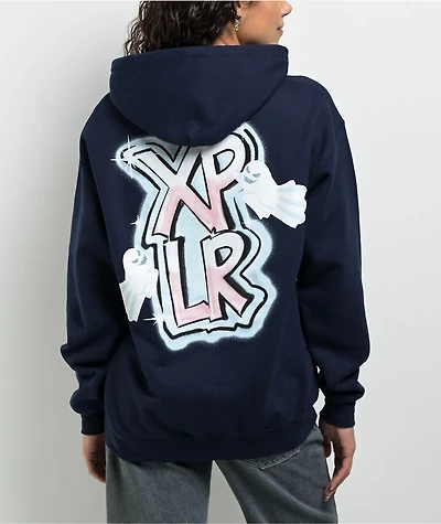 XPLR Ghost Graffiti Navy Hoodie