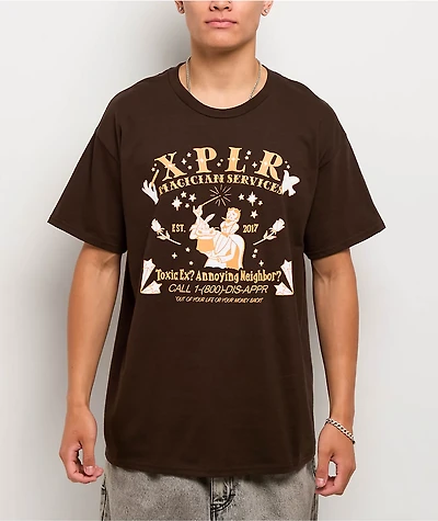 XPLR Magician Services Brown T-Shirt