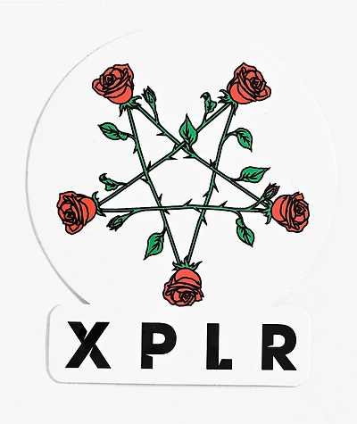 XPLR Pentagram Rose Sticker