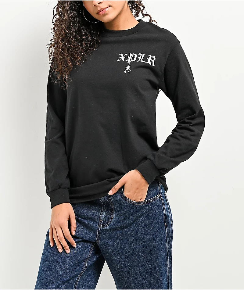 XPLR Spider Black Long Sleeve T-Shirt