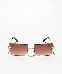 Y2K Brown Rimless Sunglasses