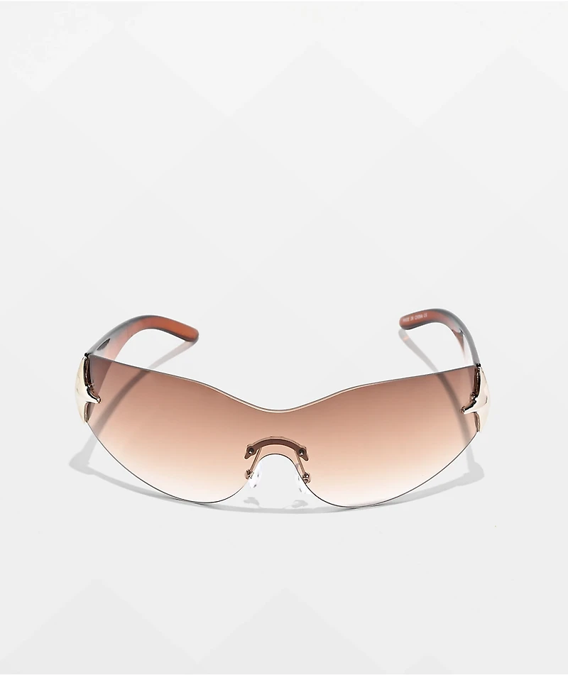 Y2K Oversized Diamond Brown Sunglasses