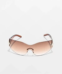 Y2K Oversized Diamond Brown Sunglasses