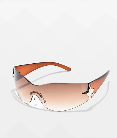 Y2K Oversized Diamond Brown Sunglasses
