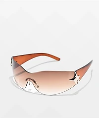Y2K Oversized Diamond Brown Sunglasses