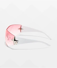 Y2K Oversized Diamond Pink & White Sunglasses
