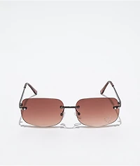 Y2K Pink Heart Bling Rectangular Sunglasses