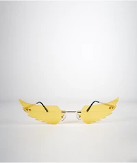Yellow Cut-Out Wing Sunglasses