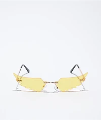 Yellow Cut-Out Wing Sunglasses