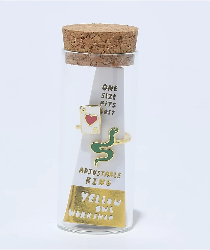 Yellow Owl Workshop Ace Of Hearts & Snake Gold Ring