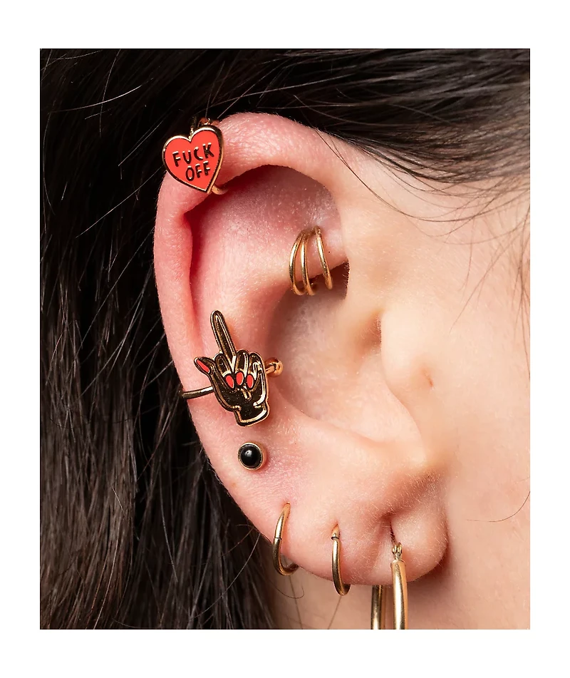 Yellow Owl Workshop F*ck Off & Middle Finger Ear Cuffs