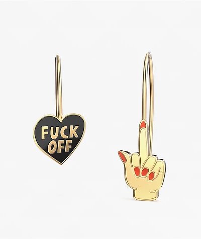 Yellow Owl Workshop F*ck Off Heart & Middle Finger Earrings
