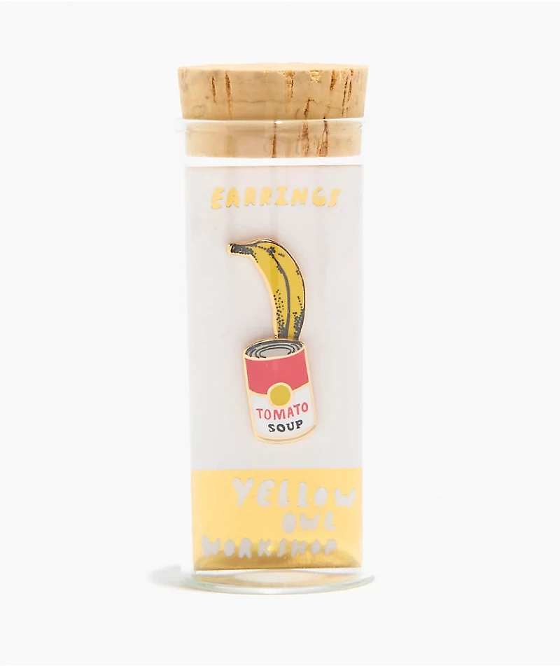 Yellow Owl Workshop Pop Art Banana & Soup Stud Earrings