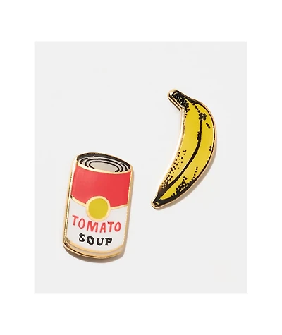Yellow Owl Workshop Pop Art Banana & Soup Stud Earrings