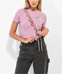Your Highness Another Day Purple Lace Front Crop Top
