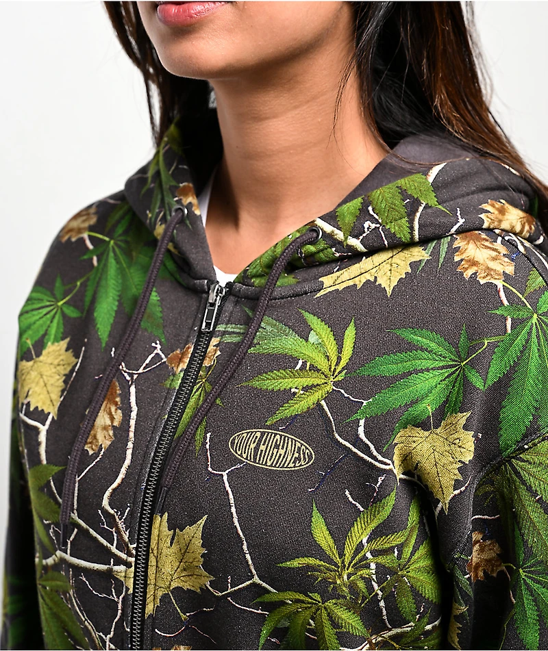 Your Highness Backwoods Camo Rhinestone Zip Hoodie
