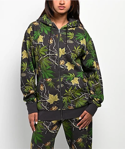 Your Highness Backwoods Camo Rhinestone Zip Hoodie
