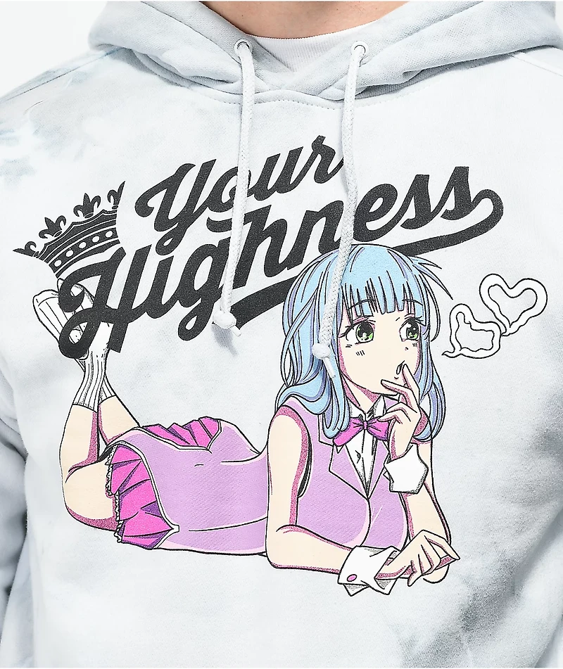 Your Highness Bout You Grey Tie Dye Hoodie