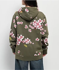 Your Highness Cherry Blossom Green Zip Hoodie