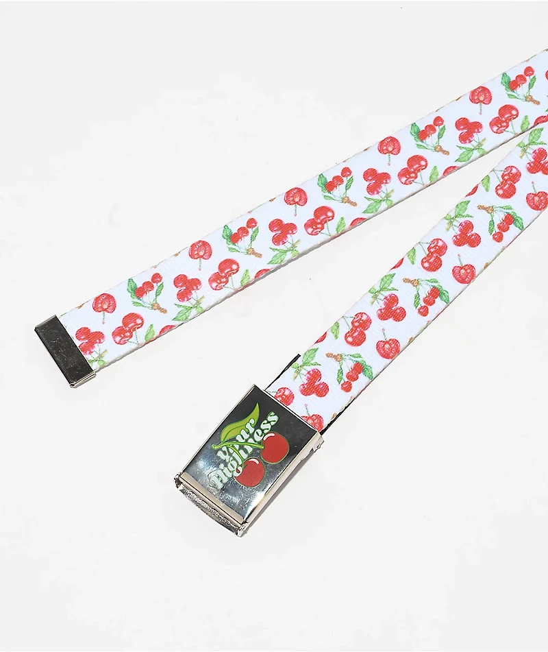 Your Highness Cherry Pie White Web Belt