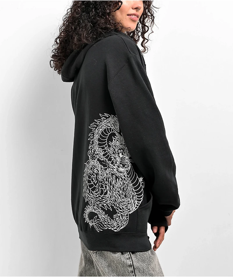 Your Highness Dragonfly Black Zip Hoodie