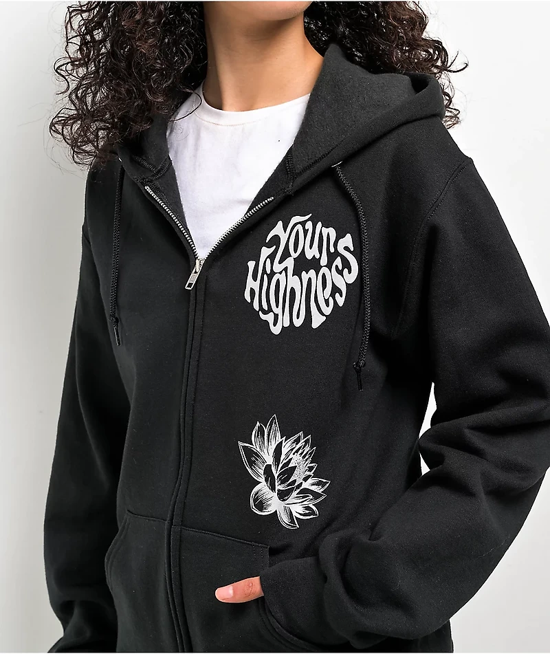 Your Highness Dragonfly Black Zip Hoodie