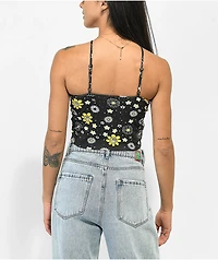 Your Highness Flower Shower Black Halter Top