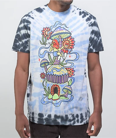Your Highness Gnome Home Black & Blue Tie Dye T-Shirt