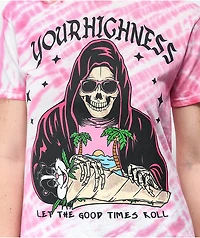 Your Highness Good Times Roll Pink & White Tie Dye T-Shirt