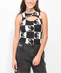 Your Highness Harmony Black & White Cut Out Tank Top