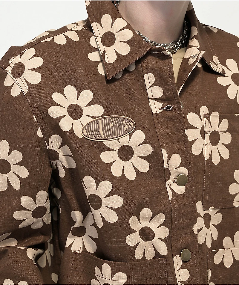 Your Highness Hazy Daisy Brown Chore Jacket