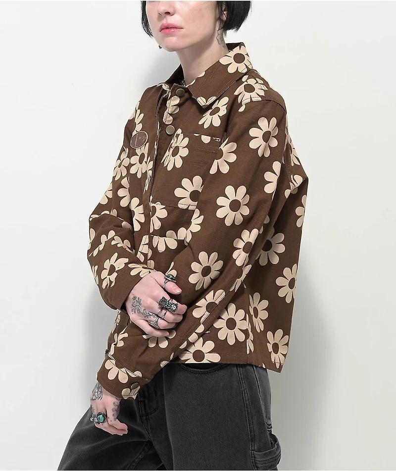 Your Highness Hazy Daisy Brown Chore Jacket