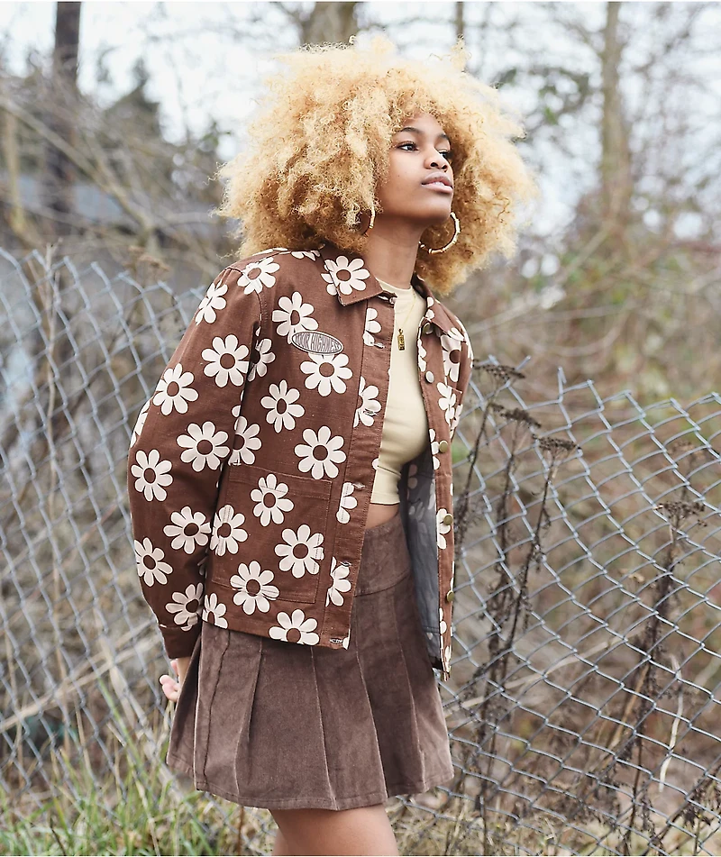 Your Highness Hazy Daisy Brown Chore Jacket