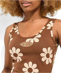 Your Highness Hazy Daisy Brown Tank Dress