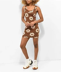 Your Highness Hazy Daisy Brown Tank Dress
