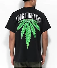Your Highness Hemp Leaf Black T-Shirt