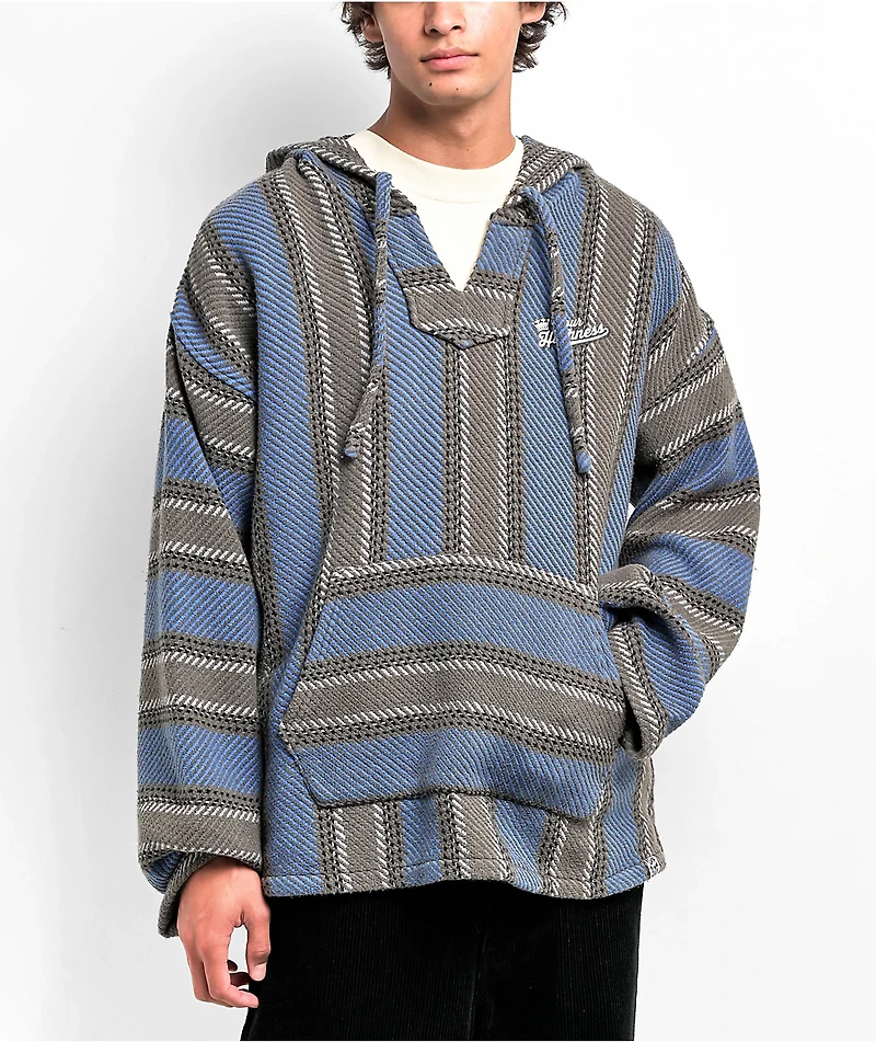 Your Highness Hempleaf Blue & Grey Baja Hoodie