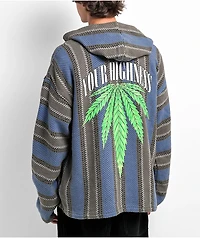 Your Highness Hempleaf Blue & Grey Baja Hoodie