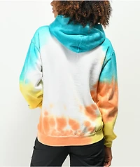 Your Highness High The Sky Blue, Orange & White Tie Dye Hoodie