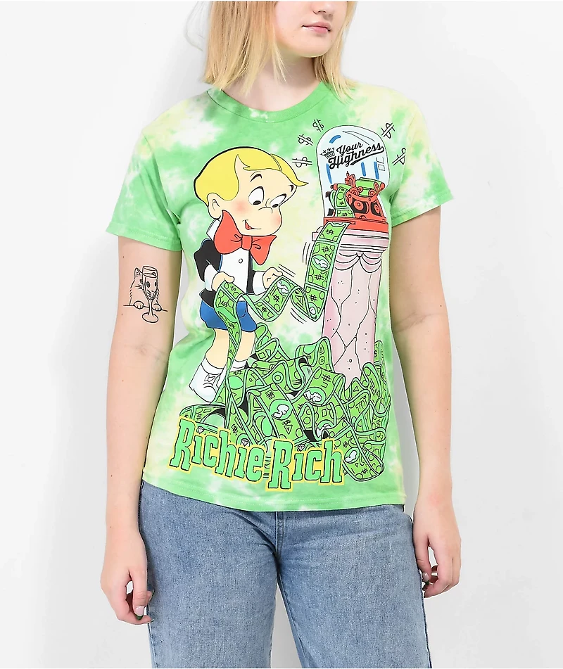 Your Highness Money Makin' Machine Green & Yellow Tie Dye T-Shirt