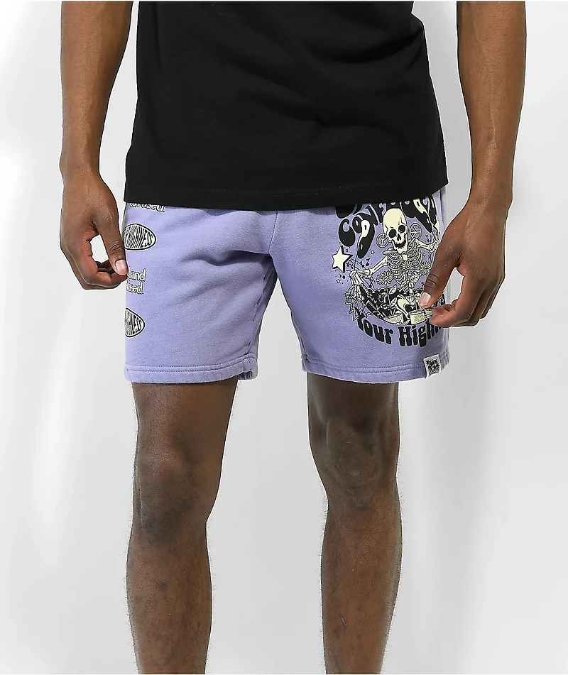 Your Highness Moon Tower Lavender Sweat Shorts