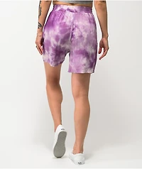 Your Highness Nowhere To Go Purple Tie Dye Shorts