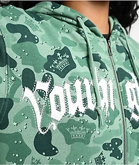Your Highness Ocean Camo Green Zip Hoodie