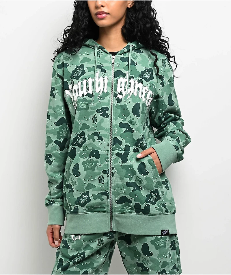 Your Highness Ocean Camo Green Zip Hoodie