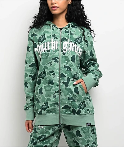 Your Highness Ocean Camo Green Zip Hoodie