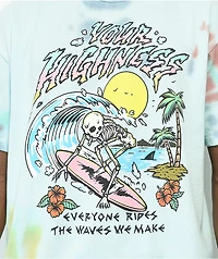 Your Highness Ride The Wave Blue Tie Dye T-Shirt